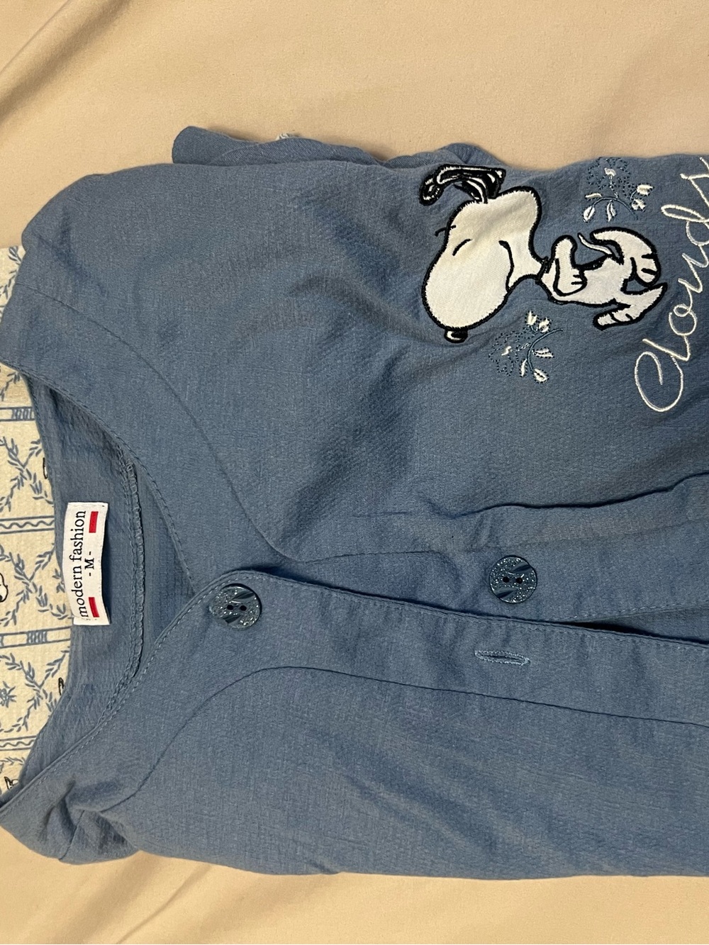 Light Blue Snoopy Pajama set